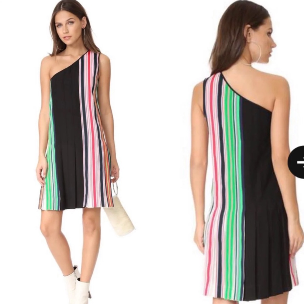 NWT Diane Von Furstenber one shoulder a line ribbon dress DVF new with tags